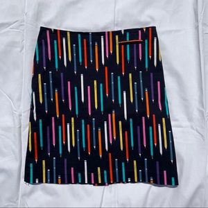 Anthro Elevenses no. 2 Pencil-print Pencil Skirt